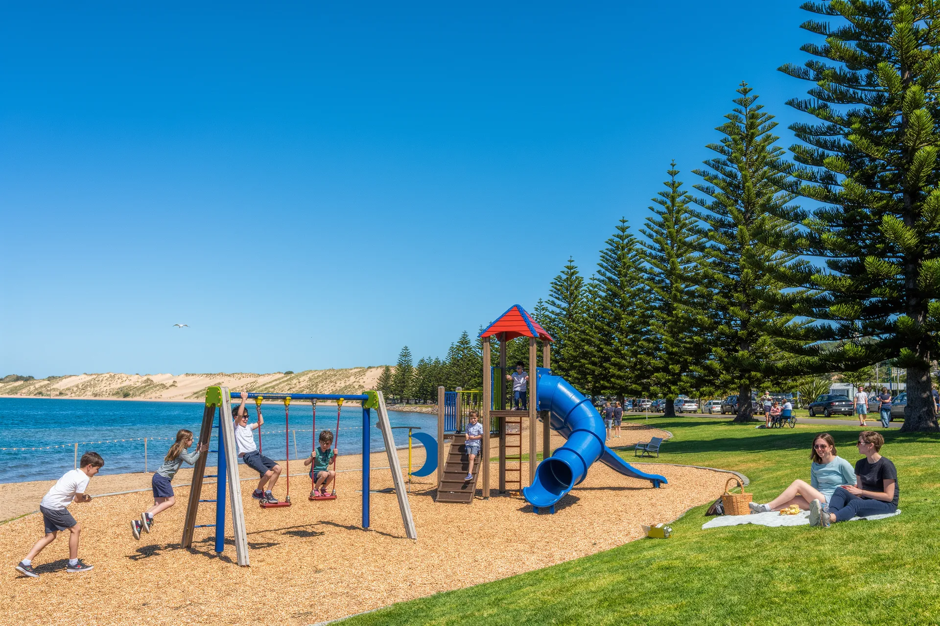Artist's impression of a neighbourhood playground and park at East of Aberline
